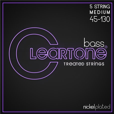 CLEARTONE 6445-5 BASS NICKEL-PLATED MEDIUM 5 STRING (45-130) Струни з покриттям для 5-струнної бас-гітари (6445-5)