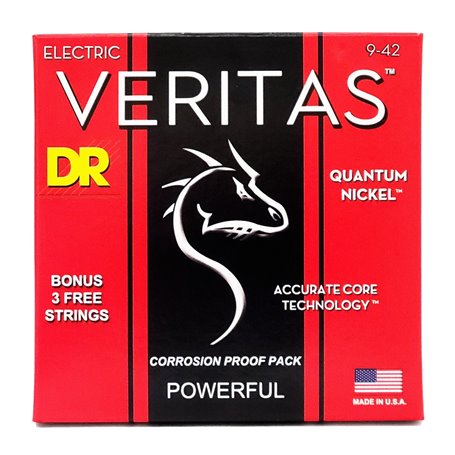 Струни для гітари DR Strings VERITAS Coated Core Electric Guitar Strings - Light (9-42)