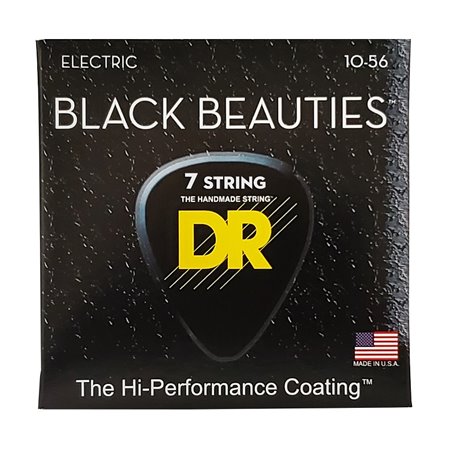 Струни для гітари DR Strings BLACK BEAUTIES Electric - Medium 7-String (10-56)