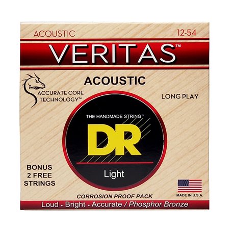 Струни для гітари DR Strings VERITAS Coated Core Acoustic Guitar Strings - Light (12-54)