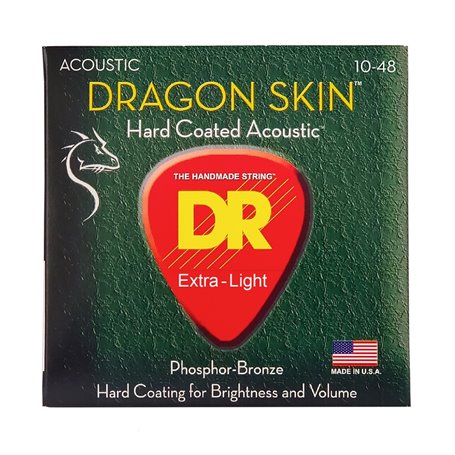 Струни для гітари DR Strings DRAGON SKIN Acoustic - Extra Light (10-48)