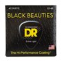 Струни для гітари DR Strings BLACK BEAUTIES Acoustic - Extra Light (10-48)