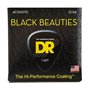 Струни для гітари DR Strings BLACK BEAUTIES Acoustic - Light (12-54)