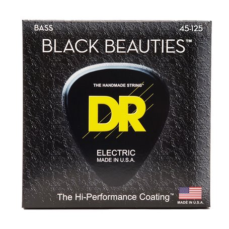 Струни для гітари DR Strings BLACK BEAUTIES Bass 5-String - Medium (45-125)