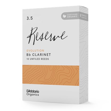 Тростини для духового інструменту D&039ADDARIO Organic Reserve Evolution Bb Clarinet 3.5 - 10 Pack