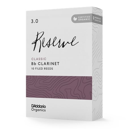 Тростини для духового інструменту D&039ADDARIO Organic Reserve Classic Bb Clarinet 3.0 - 10 Box