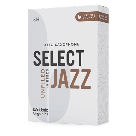 Тростини для духового інструменту D&039ADDARIO Organic Select Jazz - Alto Sax Unfiled 3H - 10 Pack