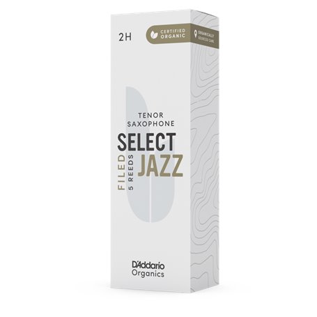 Тростини для духового інструменту D&039ADDARIO Organic Select Jazz - Tenor Sax Filed 2H - 5 Pack