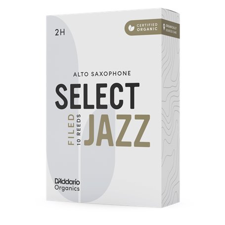 Тростини для духового інструменту D&039ADDARIO Organic Select Jazz - Alto Sax Filed 2H - 10 Pack