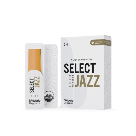 Тростини для духового інструменту D&039ADDARIO Organic Select Jazz - Alto Sax Filed 2H - (1 шт)