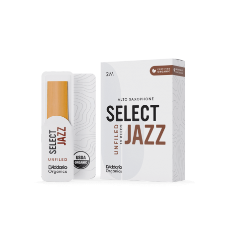 Тростини для духового інструменту D&039ADDARIO Organic Select Jazz - Alto Sax Unfiled 2M - (1 шт)