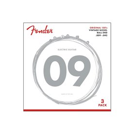 Струни для електрогітар FENDER ORIGINAL 150L 009-.042 PURE NICKEL STRINGS 3 PACK