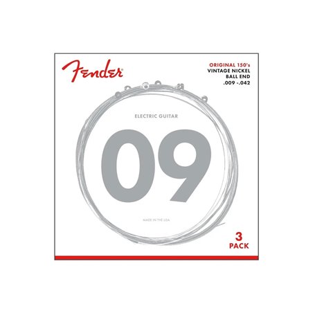 Струни для електрогітар FENDER ORIGINAL 150L 009-.042 PURE NICKEL STRINGS 3 PACK