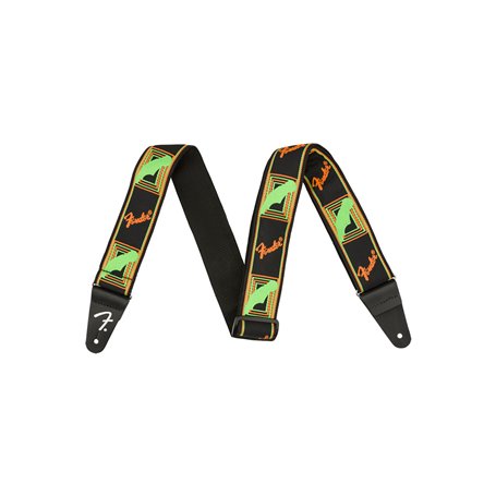 Ремінь гітарний FENDER STRAP 2" NEON MONOGRAMMED GREEN ORANGE