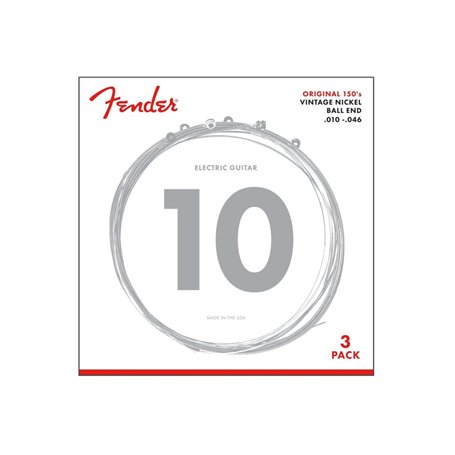 Струни для електрогітар FENDER ORIGINAL 150R 010-.046 PURE NICKEL STRINGS 3 PACK