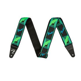 Ремінь гітарний FENDER STRAP 2" NEON MONOGRAMMED GREEN BLUE