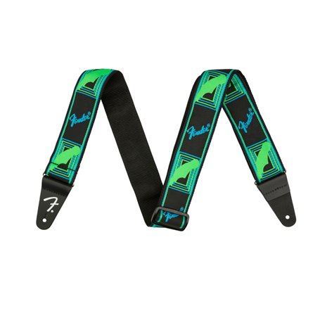 Ремінь гітарний FENDER STRAP 2" NEON MONOGRAMMED GREEN BLUE