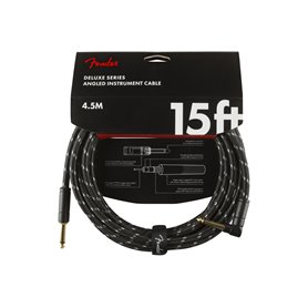 Кабель інструментальний FENDER CABLE DELUXE SERIES 15' ANGLED BLACK TWEED