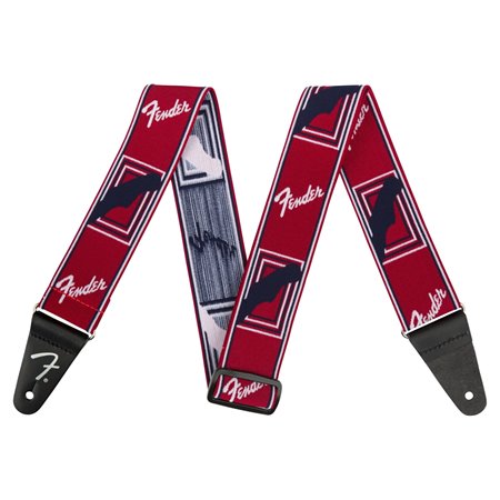 Ремінь гітарний FENDER STRAP 2" WEIGHLESS MONOGRAMMED RED/WHITE/BLUE