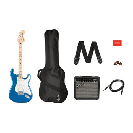Гітарний набір з електрогітарою SQUIER AFFINITY SERIES STRAT PACK HSS LAKE PLACID BLUE