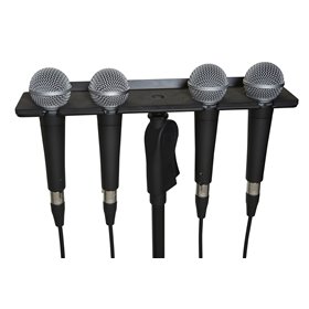 Стійка, тримач для звукового обл. GATOR FRAMEWORKS GFW-MIC-4TRAY Multi Mic Holder Four (4) Mics J-40898 FRAMEWORKS фото - Muzbox