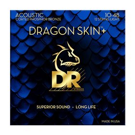 Струни для гітари DR Strings DRAGON SKIN+ Acoustic Phosphor Bronze - Light 12-String (10-48)