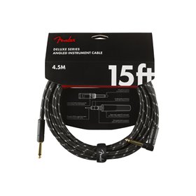Кабель інструментальний FENDER CABLE DELUXE SERIES 15' ANGLED BLACK TWEED M-228453 FENDER фото - Muzbox
