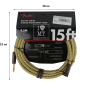 Кабель інструментальний FENDER CABLE DELUXE SERIES 15' ANGLED TWEED