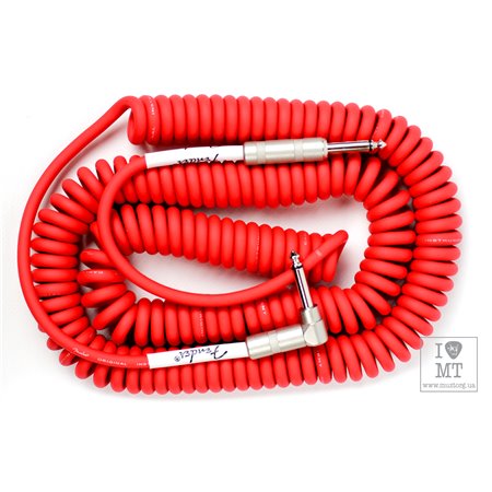 Кабель інструментальний FENDER CABLE ORIGINAL SERIES 30' COILS FIESTA RED M-228410 FENDER фото - Muzbox