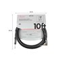 Кабель інструментальний FENDER CABLE PROFESSIONAL SERIES 10' ANGLED BLACK M-228459 FENDER фото - Muzbox