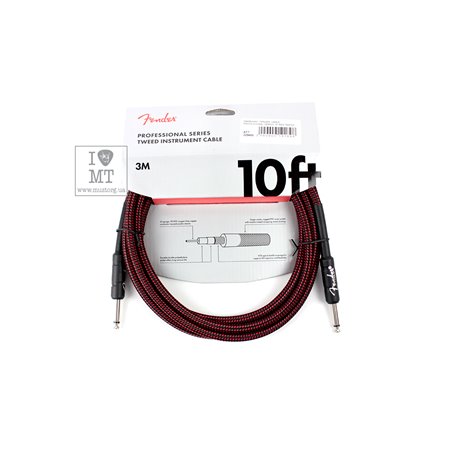 Кабель інструментальний FENDER CABLE PROFESSIONAL SERIES 10' RED TWEED M-228460 FENDER фото - Muzbox