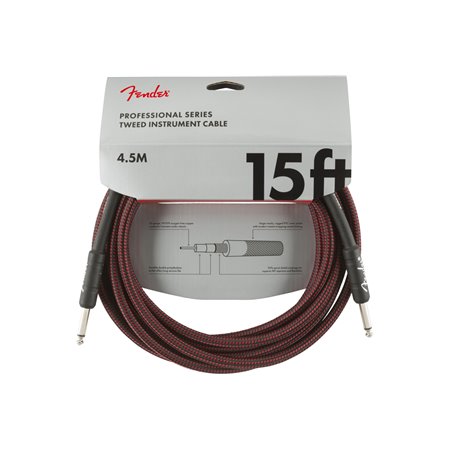 Кабель інструментальний FENDER CABLE PROFESSIONAL SERIES 15' RED TWEED M-228448 FENDER фото - Muzbox