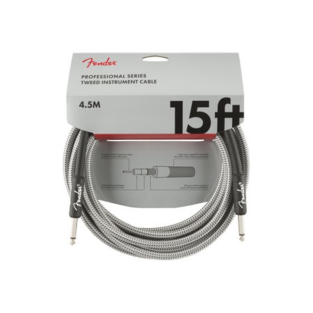 Кабель інструментальний FENDER CABLE PROFESSIONAL SERIES 15' WHITE TWEED M-228450 FENDER фото - Muzbox