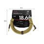 Кабель інструментальний FENDER CABLE DELUXE SERIES 18.6' ANGLED TWEED