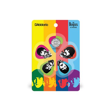 Медіатор D'ADDARIO The Beatles Sgt. Pepper's Lonely Hearts Club Band 50th Anniversary Guitar Picks Light Gauge (.50mm), 10-Pack