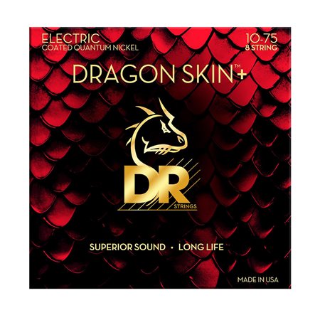 Струни для гітари DR Strings DRAGON SKIN+ Electric - Medium 8-String (10-75)