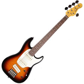 GODIN 034543 - Shifter 5 Vintage Burst RN with Bag (Made in Canada) - Бас гітара п'ятиструнна