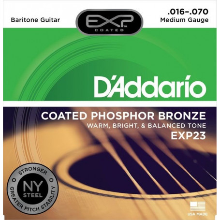 D`ADDARIO EXP23 EXP PHOSPHOR BRONZE BARITONE 16-70 Струны для гитары фото