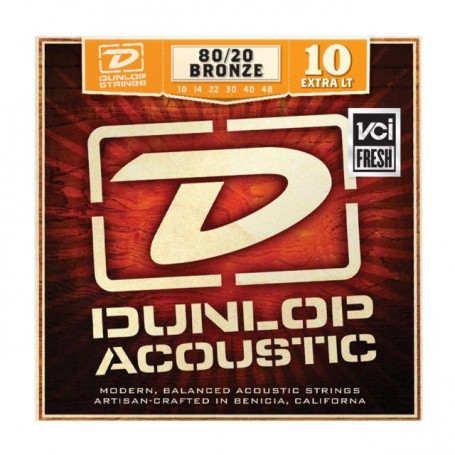 DUNLOP DAB1048 80/20 BRONZE EXTRA LIGHT (10-48) Струны фото