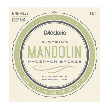 D`ADDARIO EJ75 Mandolin Phosphor Bronze Medium/Heavy 11.5-41 Струны для мандолины фото