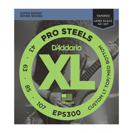 D`ADDARIO EPS300 ProSteels, Custom LT Top / MD Bottom, 43-107