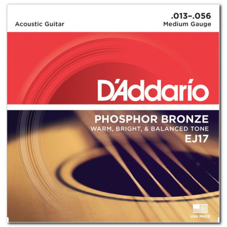 D`ADDARIO EJ17 PHOSPHOR BRONZE MEDIUM 13-56 Струны