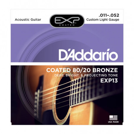 D`ADDARIO EXP13 EXP 80/20 BRONZE CUSTOM LIGHT 11-52 Струны