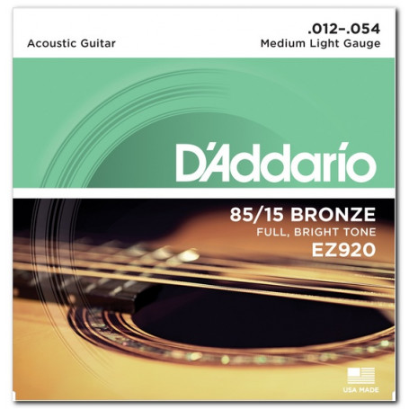 D`ADDARIO EZ920 BRONZE MEDIUM LIGHT 12-54 Струны