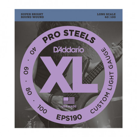 D`ADDARIO EPS190 XL PRO STEELS CUSTOM LIGHT 40-100 Струны