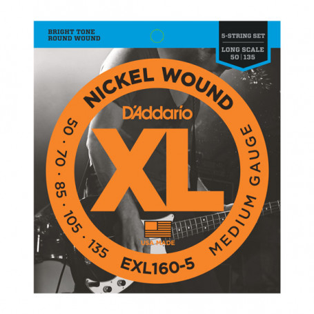 D`ADDARIO EXL160-5 XL MEDIUM 5 STRING 50-135 Струны