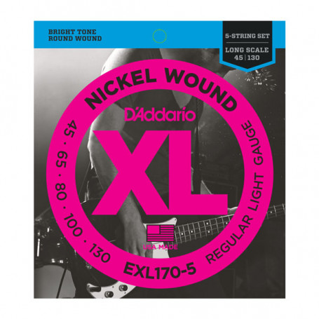 D`ADDARIO EXL170-5 XL REGULAR LIGHT 5 STRING 45-130 Струны фото