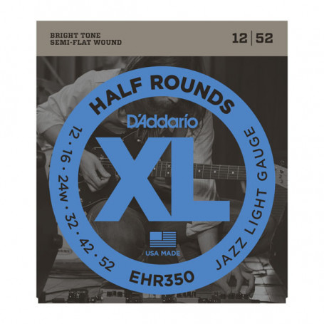 D`ADDARIO EHR350 XL HALF ROUNDS JAZZ LIGHT 12-52 Струны