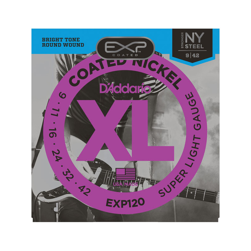 D/'Addario EXP120 Coated Nickel Plated Electric Guitar Strings 09-42
