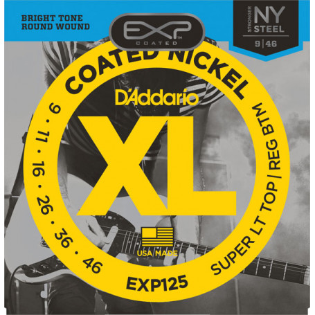 D`ADDARIO EXP125 EXP COATED SUPER LIGHT TOP / REGULAR BOTTOM (09-46) Струны